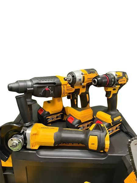 Акумуляторний набір 6в1 Krafftec Germany 48V 4 АКБ 6Ah професійний комплект інструментів у кейсі 9124790-902 фото