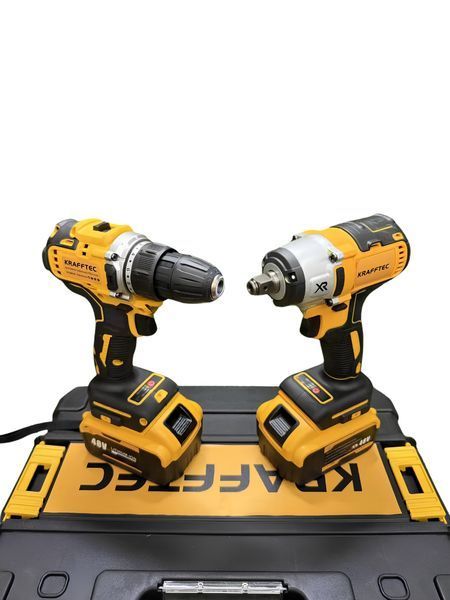 Набір інструментів Krafftec Germany 48v 6Ah акумуляторний гайковерт 600 Нм шурупокрут 2 АКБ безщітковий ударний 89262512-90 фото